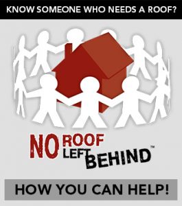 Nominate someone for for a free roof with No Roof Left Behind!